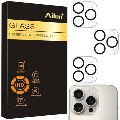 Ailun 3 Pack Camera Lens Protector for iPhone 15 Pro & iPhone 15 Pro Max