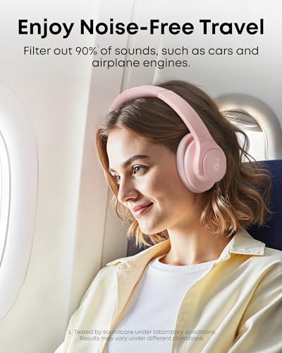 Soundcore by Anker Q20i Hybrid Active Noise Cancelling Headphones, Pink - color: Pink