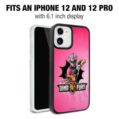 Power Rangers Dino Fury Pink Ranger Protective Slim Fit Hybrid Rubber - color: iPhone 12 | 12 Pro (Fits 6.1 Inch Display)