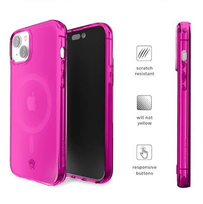 VELVET CAVIAR for iPhone 15 Case Neon Hot Pink - Compatible with MagSafe - 10ft Drop Tested - color: Neon Hot Pink, size: 15