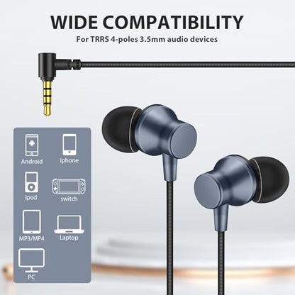 ASKUBSKU Wired Earbuds for School Chromebook Laptop PC, Blue - color: Blue