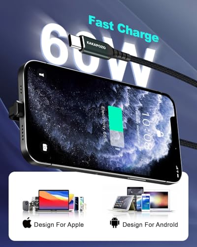 Flat USB C to USB C 90 Degree Right Angle Cable - 3.3FT - size: 3.3FT, style: USB-C to USB-C