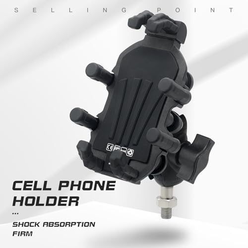 Motorcycle Phone Mount Holder with Vibration Dampener Motorcycle Cell Phone Holder 360 Degree Adjustable Rotation Motorbike Rearview Mirror Mount (M8 Ball Head Mount) - size: M8 Ball Head Mount