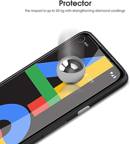 OMOTON [4 Pack] Screen Protector for Google Pixel 4a (Not Fit for 4a 5G), Scratch Resistant/Easy-Install/Bubble Free/Tempered Glass Screen Protector Compatible with Google Pixel 4a - size: Pixel 4a-5.8 inch