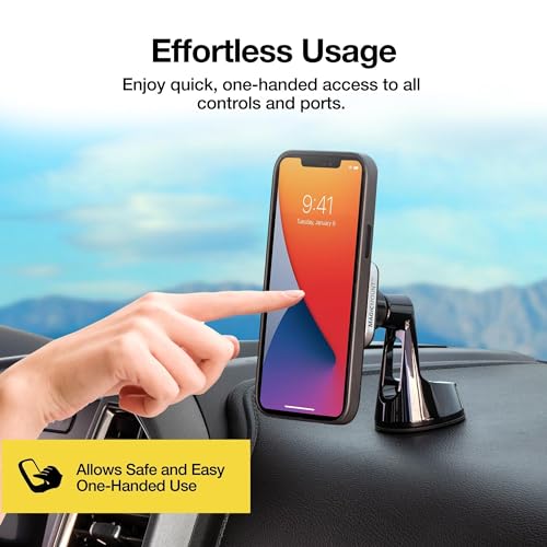 Scosche MP2WD-XTSP MagicMount Pro2 Magnetic Car Phone Holder - Ultimate Magnetic Car Mount for Windshield or Dashboard with Suction Cup - Compatible with MagSafe, iPhones, Galaxy, Pixel & Smartphones