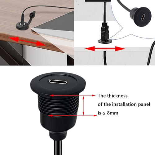 PENGLIN USB C 3.1 Flush Mount Extension Cable Male to Famale 30CM