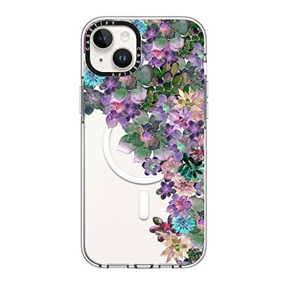 CASETiFY for iPhone 14 Plus Case - Impact Clear Compatible with MagSafe | Not Yellowing | 6.6 ft. 3X Military Grade Drop Protection | MY SUCCULENT GARDEN | Clear - color: MY SUCCULENT GARDEN, size: Iphone 14 Plus (6.7")