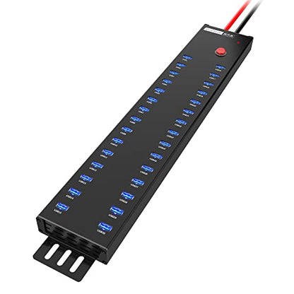 A-812 30-Port USB 2.0 Hub, 300W, 30-Device Charge & Sync