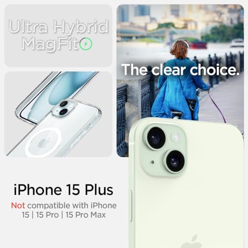 Spigen for iPhone 15 Plus Case, Ultra Hybrid MagFit [Anti-Yellowing] [Compatible with Magsafe] - Clear - color: Clear, size: iPhone 15 Plus