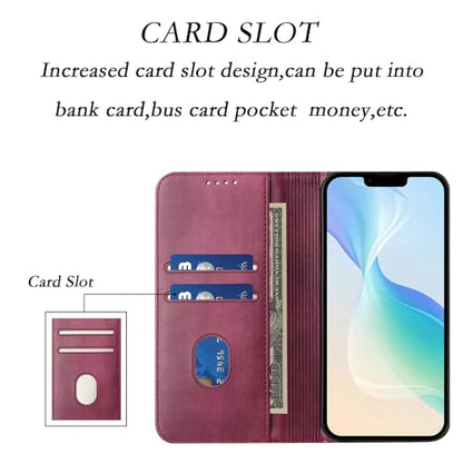 Bumper Case Compatible with Galaxy A20E, Leather Phone Case with RFID Blocking Card Holder Ultra Slim Cover Protective Scratch Resistant Case Leather Wallet Compatible with Samsung Galaxy A20E/A10E - color: Red