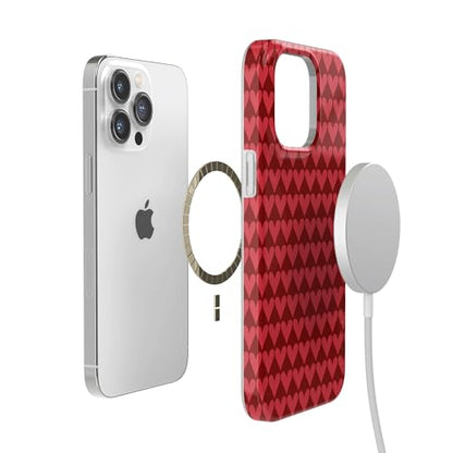 Casely iPhone 14 Pro Case | Crazy in Love | Red Hearts | Compatible with MagSafe | Classic Ultra Slim Design - color: Crazy in Love | Red Hearts, size: iPhone 14 Pro