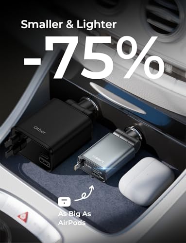 LISEN 72W Retractable Car Charger Ultra-Compact USBC Fast Car Charger - color: 1C Cable-Silver