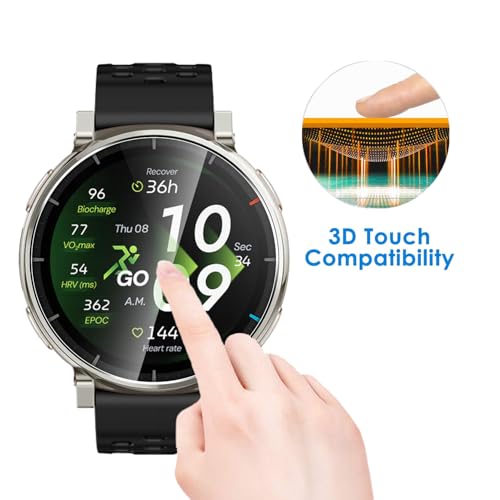 5 Pack Tempered Glass for Amazfit Active 3/Amazfit Active 3 Premium/Balance 2 XT/Balance 2 Screen Protector,9H Hardness,Ultra Resistant,Anti-Fingerprints,No Bubbles,HD-Clear,Full Coverage Watch Film - color: Amazfit Active 3 Premium