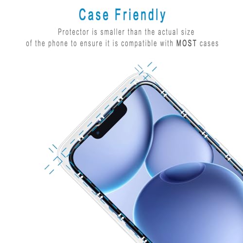 2+2 Pack Screen Protector for iPhone 14 6.1 Inch Tempered Glass - size: (Standard)iPhone 14 6.1 Inch