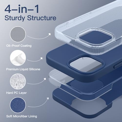 JETech Silicone Case for iPhone 14, Cobalt Blue | Silky Soft Touch, Shockproof Protection, Scratch Resistant, Microfiber Lining - color: Cobalt Blue, size: iPhone 14