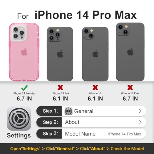 Follaroma for iPhone 14 Pro Max Case, Heavy Duty Shockproof Protection Phone Cases, Anti-Drop, Durable Dual Layer Transparent Protective Cover Compatible with iPhone 14 ProMax, 6.7 inch,Crystal Pink - color: Pink, size: iPhone 14 Pro Max 6.7‘’
