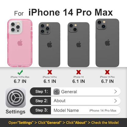 Follaroma for iPhone 14 Pro Max Case, Heavy Duty Shockproof Protection Phone Cases, Anti-Drop, Durable Dual Layer Transparent Protective Cover Compatible with iPhone 14 ProMax, 6.7 inch,Crystal Pink - color: Pink, size: iPhone 14 Pro Max 6.7‘’