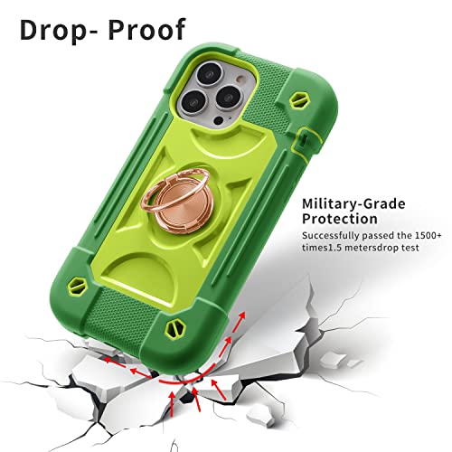 MARKILL Compatible with iPhone 13 Pro Max Case 6.7 Inch with Ring Stand, Heavy-Duty Military Grade Shockproof Phone Kids Cover for iPhone 13 Pro Max Avocado - color: Avocado, size: iPhone 13 Pro Max 6.7"