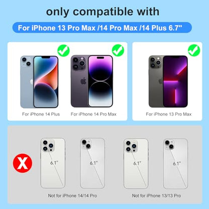 Battery Charging Case for iPhone 12 Pro Max, 13 Pro Max, 14 Pro Max, 14 Plus, 10000mAh Portable Extended Power Bank Case, Black, Plastic - size: For iPhone 12PM/13PM/14PM/14 Plus