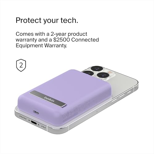 Belkin 5000mAh 7.5W MagSafe Power Bank with Kickstand - color: Purple