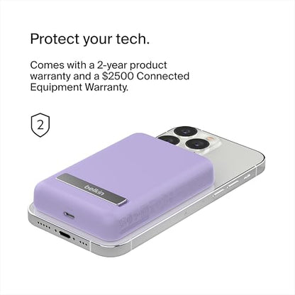 Belkin 5000mAh 7.5W MagSafe Power Bank with Kickstand - color: Purple
