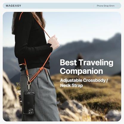 MAGEASY Universal Cell Phone Lanyard - Anti-Theft Rope Crossbody Phone Strap for iPhone 17 Pro Max & Most Smartphones, for Men & Women | 6mm Khaki - color: Khaki