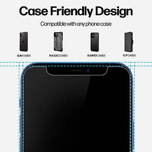 Power Theory Designed for iPhone 12/iPhone 12 Pro Privacy Screen Protector Tempered Glass Anti Spy protection [9H Hardness], Easy Install Kit, 99% HD Bubble Free Case Friendly, Anti-Scratch, 2 Pack - size: iPhone 12/12 Pro [2-Pack]
