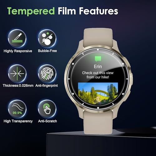 Compatible for Garmin Venu 3 screen protector, Anti-Scratch 3D Full Screen Coverage flim, Case Friendly, HD Ultra, 4 PACK - size: Garmin Venu 3