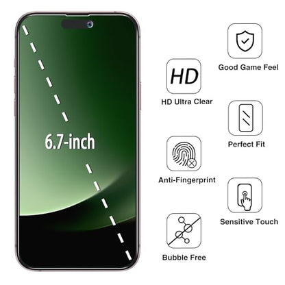 2 Pack Privacy Screen Protector for iPhone 15 Plus 6.7 Inch - size: iPhone 15 Plus 6.7-inch