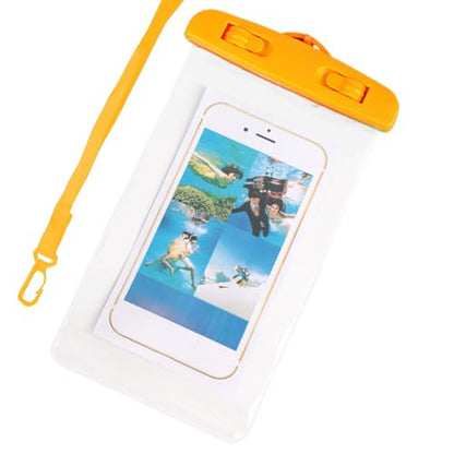 Waterproof Pouch for Phone Touchscreen Transparent Phone Bag | Water Play Cellphone Bag for Beach Cruise Vacation Running Camping Swimming Cycling Kayak Diving Travel - color: Orange