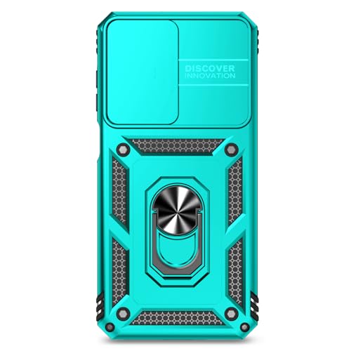 for Samsung Galaxy A17 / Galaxy A26 5G Case, with Slide Camera Cover HD Screen Protector [Military Grade Drop Tested] Ring Holder Kickstand Protective Phone Case for Samsung Galaxy A17, Mint - color: Mint w/ Slide Camera 2nd gen. Military Grade