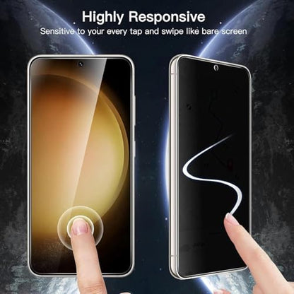 2 Pack Privacy Screen Protector TPU Film Fingerprint Works Compatible With Samsung Galaxy S25, Anti-Spy Anti-Peep 3D Edge Case Friendly
