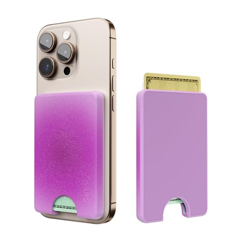 Casely MagWallet | Aura | Violet Soul | Purple | Slim Wallet Card Holder | Compatible with MagSafe | Soft-Touch Hard Silicone | Holds Up to 3 Cards - color: Aura | Violet Soul | Purple