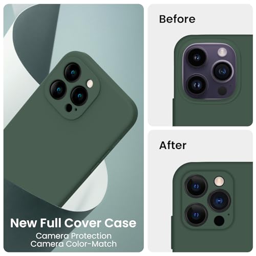 FireNova Designed for iPhone 14 Pro Max Case, 6.7", Alpine Green | Silicone Upgraded [Camera Protection] Phone Case, with Soft Anti-Scratch Microfiber Lining Inside - color: Alpine Green, size: Iphone 14 Pro Max