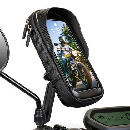 Waterproof Motorcycle Phone Mount Rearview Mirror Phone Holder