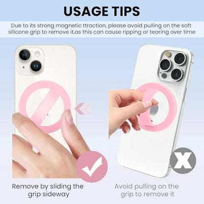 Magnetic Phone Holder, Magnetic Phone Loop,Magsafe Phone Grip - color: Lady Pink