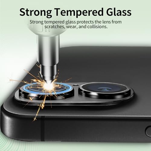 BLEUM CADE 3 Pack Camera Lens Protector for iPhone 16 Plus, Full Coverage, Anti-Scratch, 9H Hardness Tempered Glass
