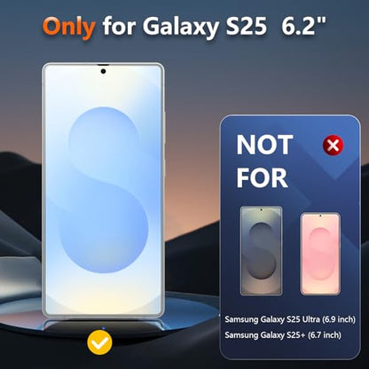 [2 Pack Anti Glare Matte Privacy TPU Screen Protector for Samsung Galaxy S25 (Not Glass), Fingerprint Sensor Compatible, Full Adhesive Flexible Film, Easy Installation - size: Galaxy S25