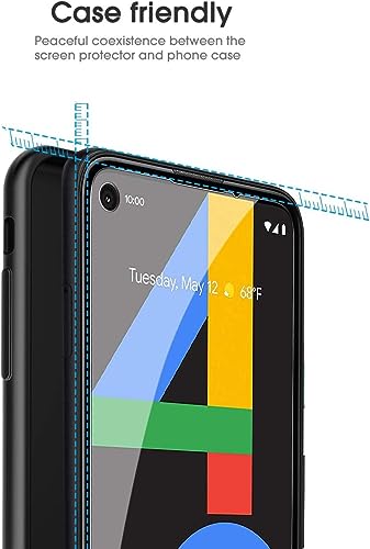 OMOTON [4 Pack] Screen Protector for Google Pixel 4a (Not Fit for 4a 5G), Scratch Resistant/Easy-Install/Bubble Free/Tempered Glass Screen Protector Compatible with Google Pixel 4a - size: Pixel 4a-5.8 inch