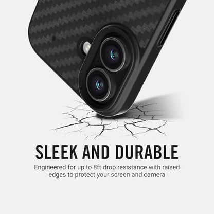 Ridge Case Compatible with iPhone 17 - Compatible with MAGSAFE & Wireless Charging, Aluminum Control Buttons, Dual-Layer Construction, TPU Bumper with Drop Protection (Carbon) - color: Carbon, size: iPhone 17