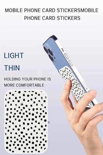 Phone Card Holder Leather, Dual Pocket Phone Wallet Adhesive Stick On, Cute Phone Case Credit Card Holder, Suitable for Most of Phones Cute Polka Dots