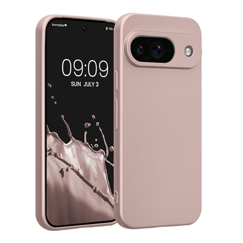 kwmobile Case Compatible with Google Pixel 9 Case -Soft TPU Back Phone Cover - with Metallic Look - Metallic Arctic Berry - color: Metallic Arctic Berry, size: Pixel 9