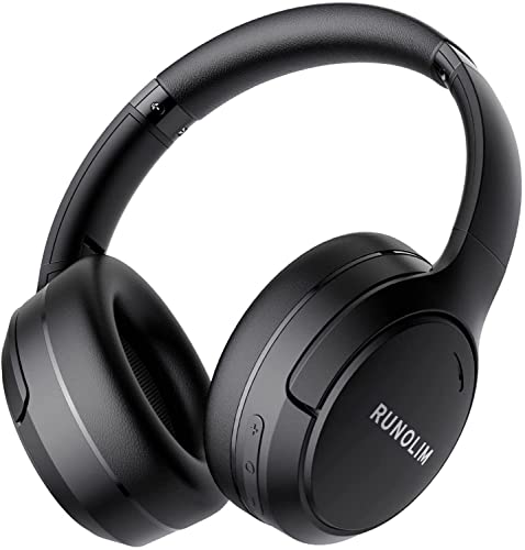 RUNOLIM Active Noise Cancelling Headphones, Wireless Bluetooth Over Ear - color: Black