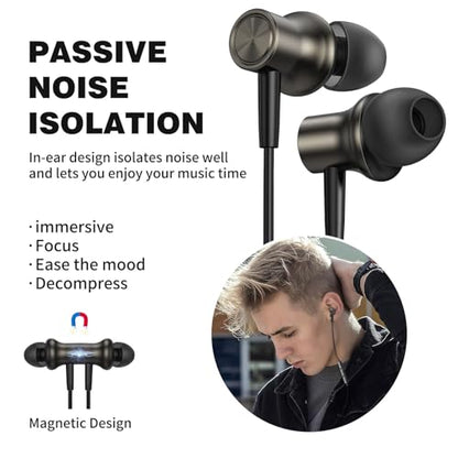 USB C Headphones Wired for iPad/iPhone 18 Pro Max Duo 17 Air 16 15 Plus - color: Gunmetal