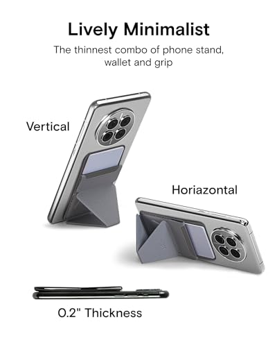 MOFT Phone Stand, Adhesive Card Holder Fits 2-3 Cards, Slim & Portable Phone Wallet, 2 Viewing Angles, RFID Blocking, Compatible with iPhone, Galaxy and Most Smartphones-Cool Gray - color: Cool Gray
