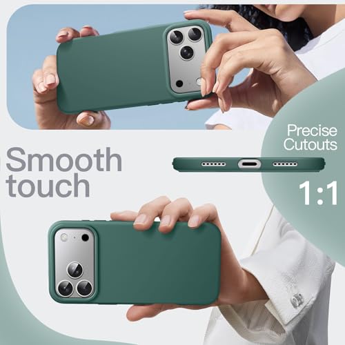 JETech Silicone Case for iPhone 17 Pro Max, Midnight Green | Silky Soft Touch, Shockproof Protection, Scratch Resistant, Microfiber Lining - color: Midnight Green, size: iPhone 17 Pro Max