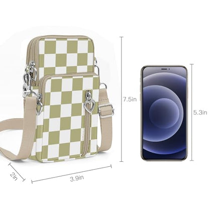 BIAOTIE Lightweight Small Crossbody bags Cell Phone Purses Travel Pouch Shoulder Bag for Women - color: Beige Check