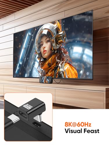 CableCreation 90 Degree USB C Adapter 2 Pack, Right Angle USB C 80Gbps 240W - style: UP Angle