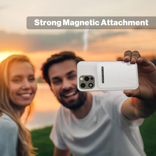 AOGUERBE Magnetic Power Bank, 10000mAh Wireless Portable Charger with Stand - color: Cream White