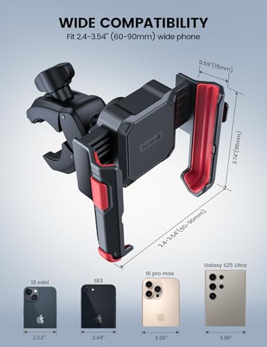 Lamicall Motorcycle Bike Phone Mount, 1s Quick Release Bike Phone Holder - color: Red